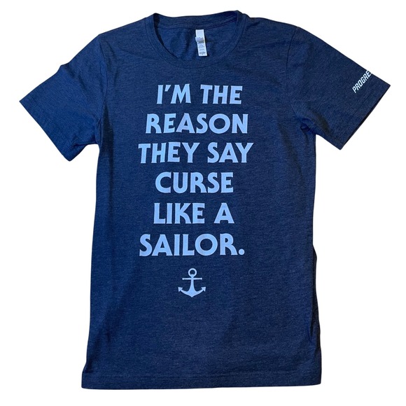 Bella Canvas Graphic Tee Curse Like A Sailor Funny Slogan T-Shirt Small - Picture 1 of 8